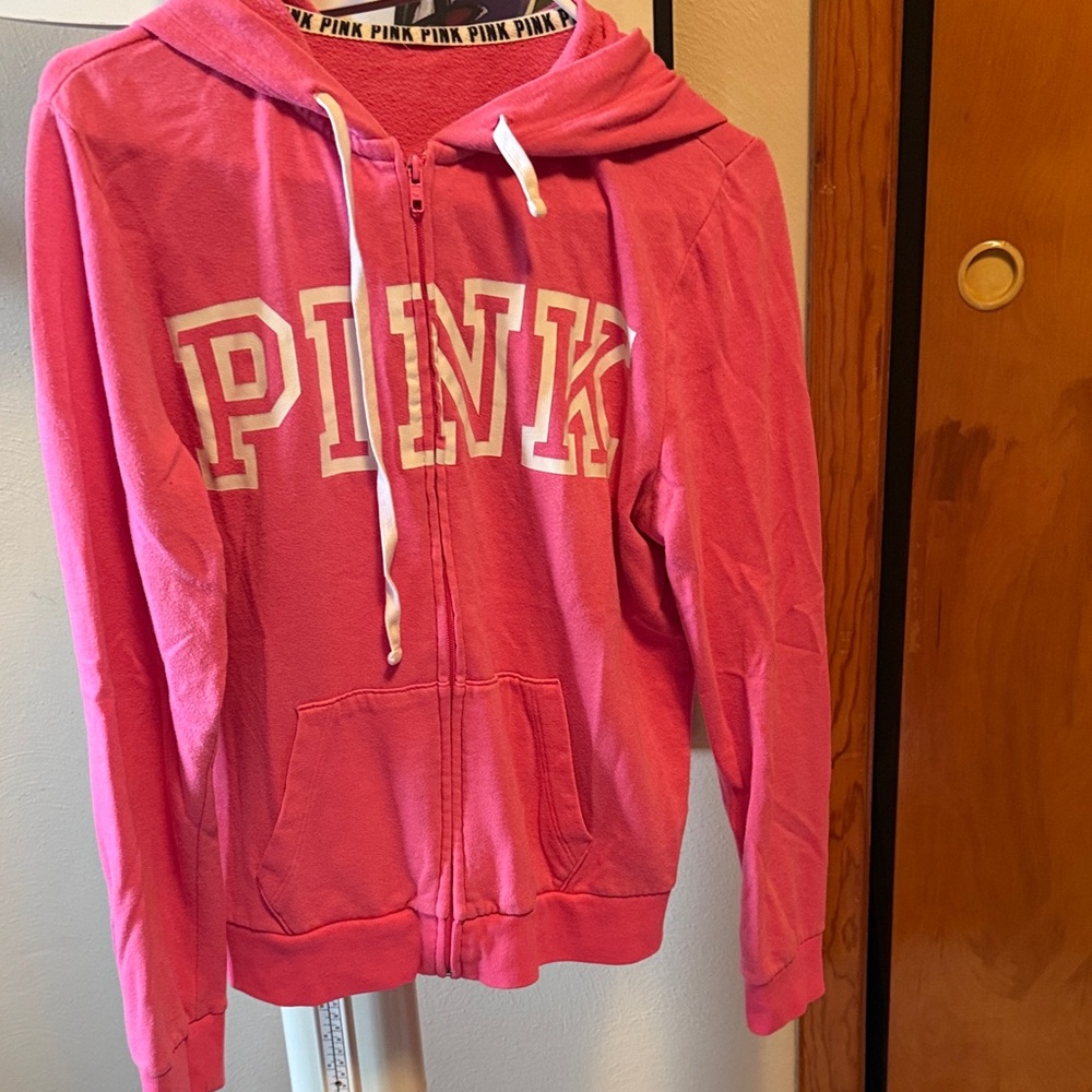 PINK Victoria's Secret Fuchsia Hoodie with White Lettering